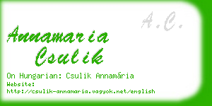 annamaria csulik business card